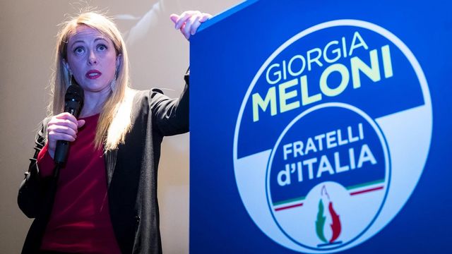Giorgia Meloni, présidente de Fratelli d'Italia, lors d'un meeting à Rome le 18 février 2018. [ANGELO CARCONI - EPA/KEYSTONE]
