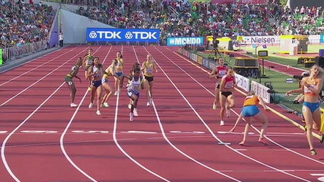 Athlétisme - Mondiaux: les Suissesses en finale du 4x400m en 3'29"11 [RTS]