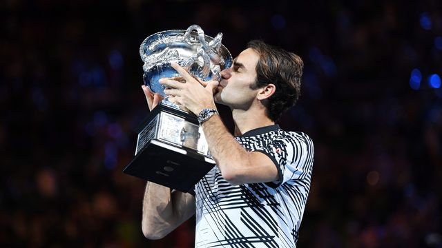 Roger Federer, en janvier 2017 après son titre à l'Open d'Australie. [Lukas Koch - Keystone]