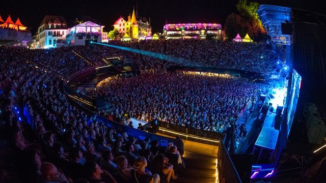 Le concert de Florent Pagny au festival Rock Oz Arènes en 2019. Photo rachetée le 09.08.2022 [Maxime Schmid - Keystone ]