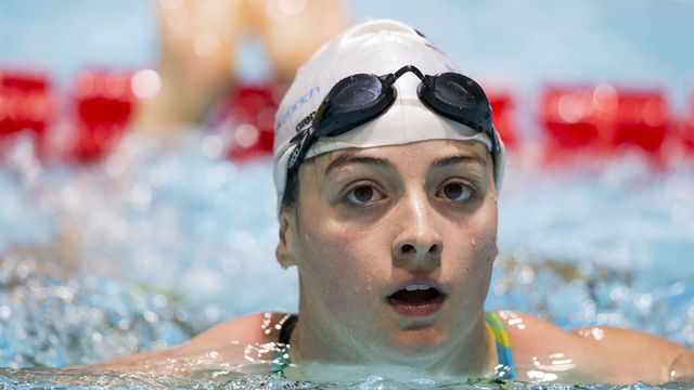 Lisa Mamie a signé le meilleur temps des séries en 200m brasse aux Européens de natation à Rome. [Patrick B. Kraemer - Keystone]