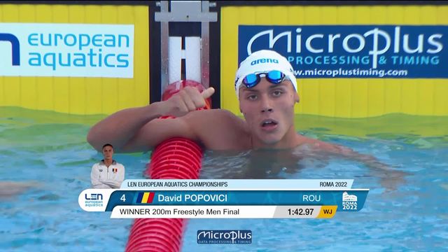 Natation, 200m libre: Djakovic (SUI) en argent derrière Popovici (ROU) ! [RTS]