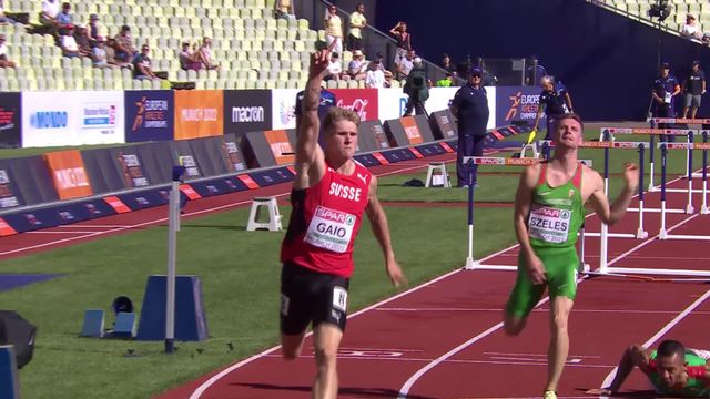 Athlétisme, 110m haies messieurs: Finley Gaio (SUI) se qualifie en demi-finales [RTS]