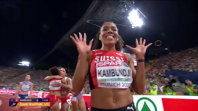 Athlétisme, 100m dames, 1-2 finales: Kambundji (SUI) file en finale sur une demie dominée de la tête et des épaules [RTS]
