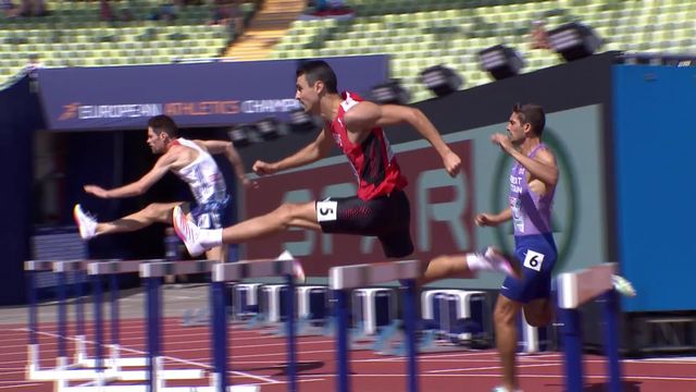 Athlétisme, 400m haies messieurs: la série de Julien Bonvin (SUI) [RTS]