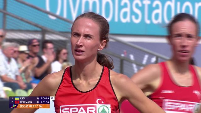 Athlétisme, 800m dames, séries: Lore Hoffmann (SUI) 2e, se qualifie pour les demi finales [RTS]