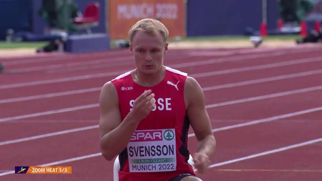 Athlétisme, 200m: Felix Svensson (SUI) 6e de sa série, est éliminé [RTS]
