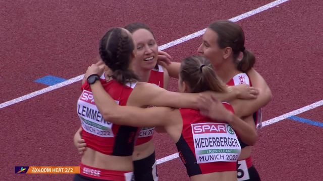 Athlétisme, 4x400m dames: le relais suisse en finale [RTS]
