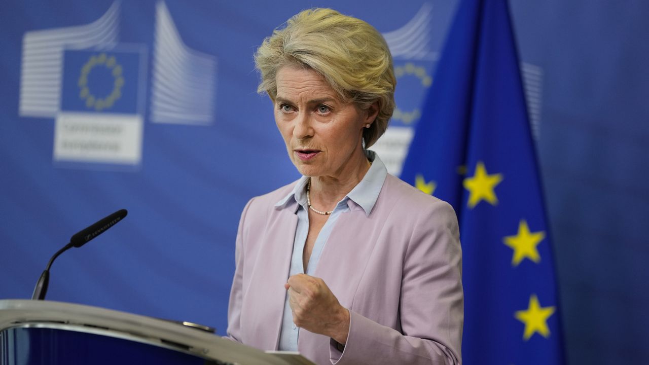 Ursula von der Leyen a dévoilé le plan de l'UE face à la flambée des prix de l’électricité. [Virginia Mayo - Keystone/AP]