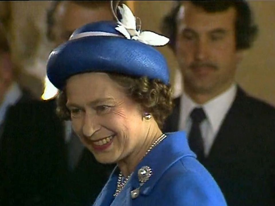 La reine Elizabeth II d'Angleterre lors de sa visite en Suisse en 1980. [RTS]