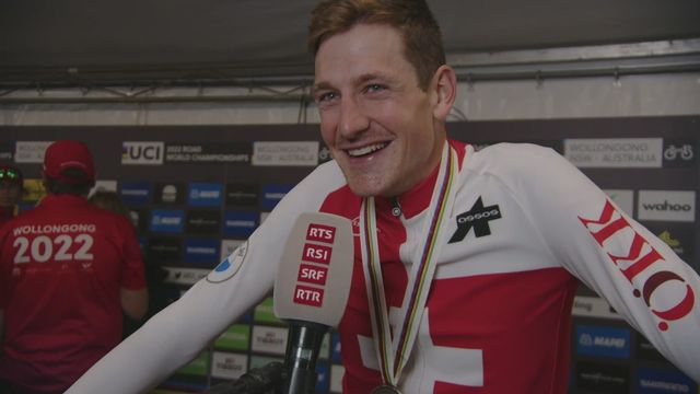 Cyclisme, Championnats du monde: interview de Stefan Küng, médaillé d'argent [RTS]