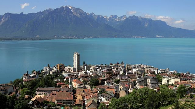 La ville de Montreux vue depuis Glion. [Fabrice Coffrini - Keystone]