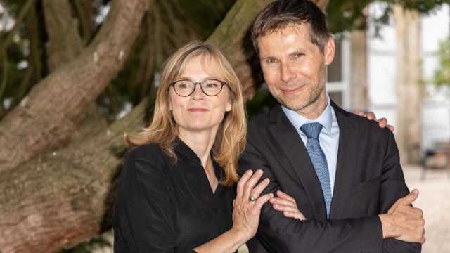 Isabelle Carré et Lionel Baier au festival du film d'Angoulême le 23 août 2022. [Yohan Bonnet - AFP]