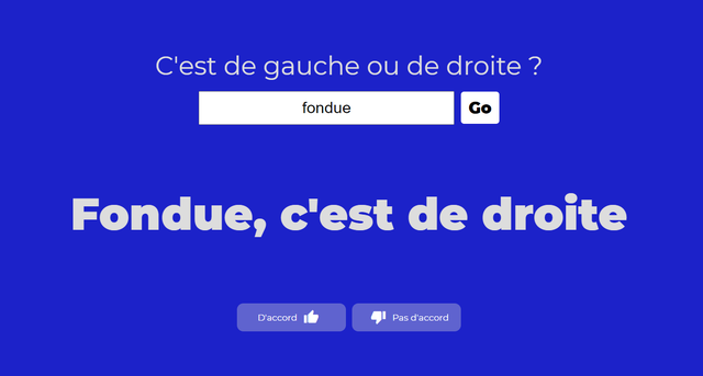 Website screenshot "Left or right?" [DR - Théo Delemazure]