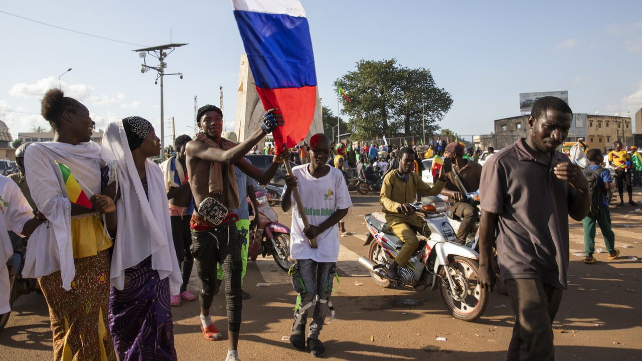 Manifestation de soutien à la Russie à Bamako, au Mali, le 22.09.2022. [hadama Diakité - EPA/Keystone]