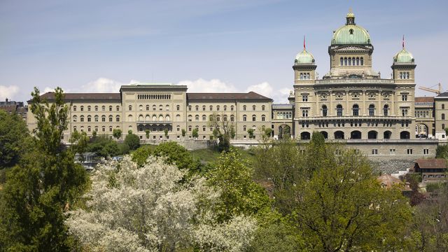 Une vue sur le palais fédéral en mai 2022. [Peter Klaunzer - Keystone]