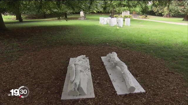 Open End, une exposition d'art contemporain interroge l'avenir dans le cimetière des Rois à Genève [RTS]