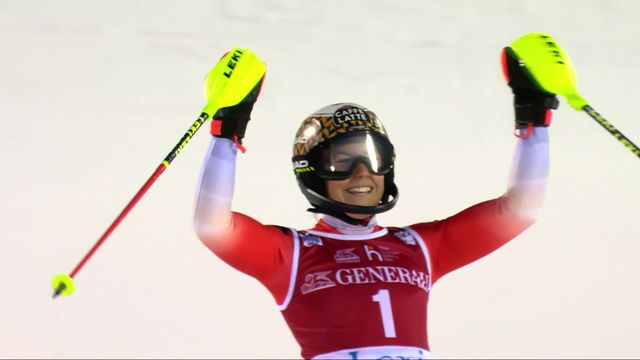 Levi (FIN), slalom dames, 2e manche: Wendy Holdener (SUI) [RTS]