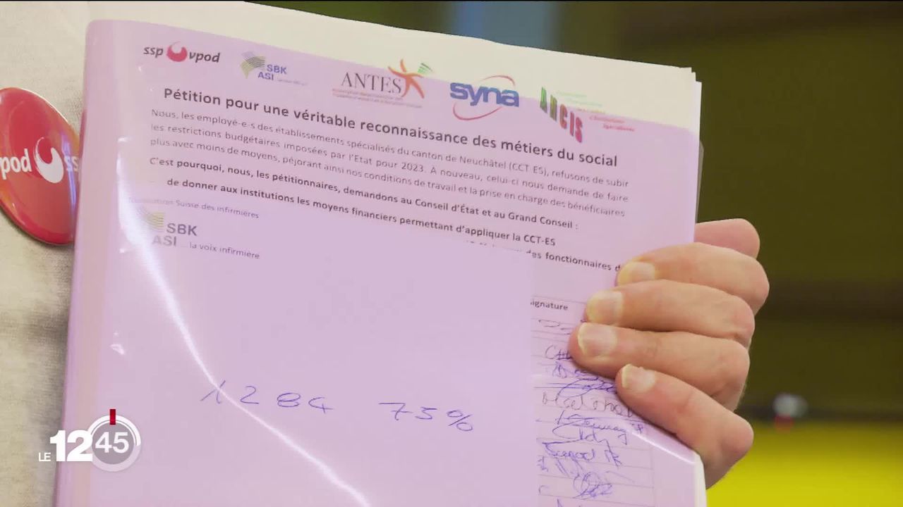 Dans le canton de Neuchâtel les fonctionnaires du secteur social se mobilisent pour dénoncer leurs conditions de travail [RTS]