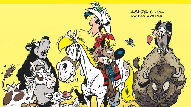 La couverture de la bande-dessinée "L'arche de Rantanplan" de la série des Aventures de Lucky Luke. [Dargaud]