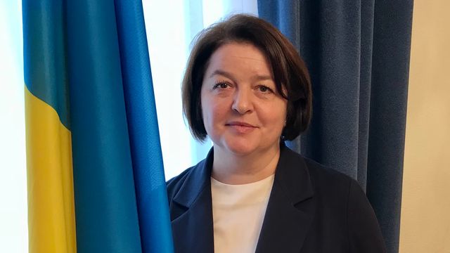 L'ambassadrice d'Ukraine auprès de l'ONU à Genève Yevheniia Filipenko. [Patrick Chaboudez - RTS]