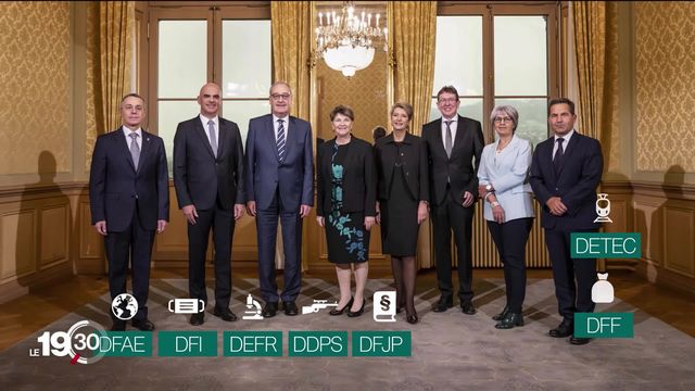 Le Conseil fédéral a décidé de la répartition des départements avec ses nouveaux élus Albert Rösti et Elisabeth Baume-Schneider [RTS]