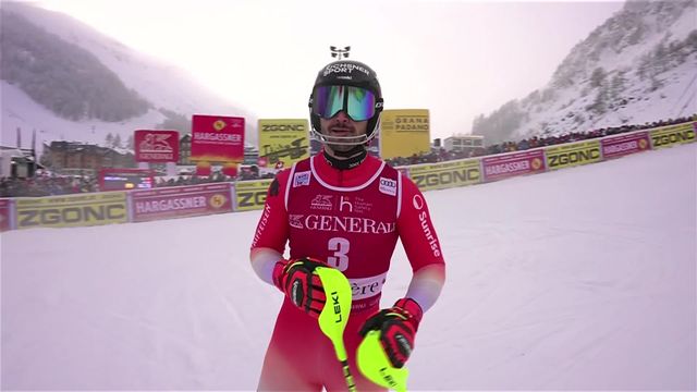 Val d'Isère (FRA), Slalom messieurs, 1re manche: la manche de Loïc Meillard (SUI) [RTS]
