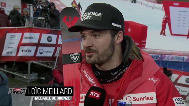 Adelboden (SUI), géant messieurs, 2e manche: l'interview de Loïc Meillard (SUI) après son podium [RTS]