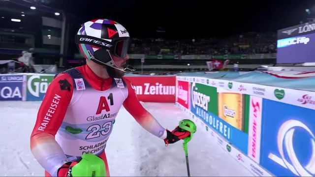 Schladming (AUT), slalom messieurs, 1re manche: Luca Aerni (SUI) 24e [RTS]