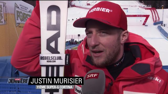 Ski alpin, Cortina (ITA), super-G messieurs:  Justin Murisier (SUI) de plus en plus à l'aise [RTS]