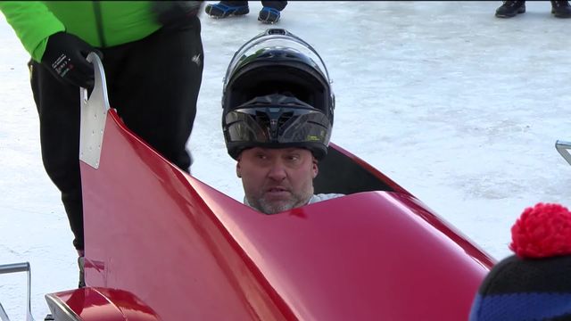 St-Moritz (SUI), para bobsleigh, Championnats du monde, 2e manche: Christopher Stewart (SUI) en tête après deux manches [RTS]