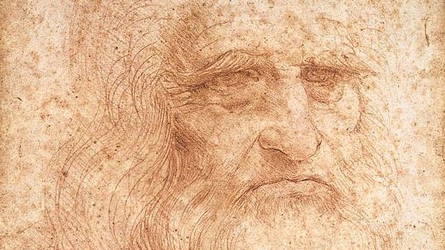 Autoportrait présumé de Léonard de Vinci, vers 1512. Sanguine sur papier. [Royal Library of Oxfordshire/Librairie Royale de Turin - Wikimedia]