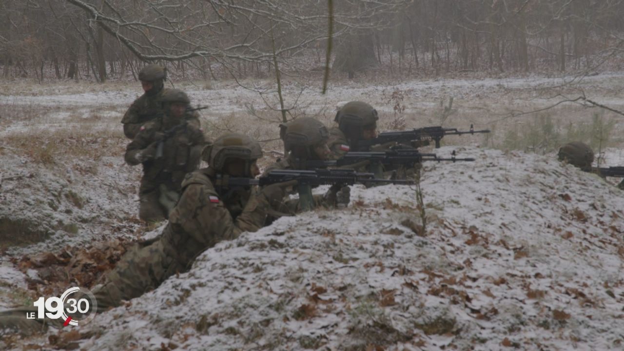 Des soldats polonais s'entraînent près de Szczecin en février 2023. [DR - RTS]