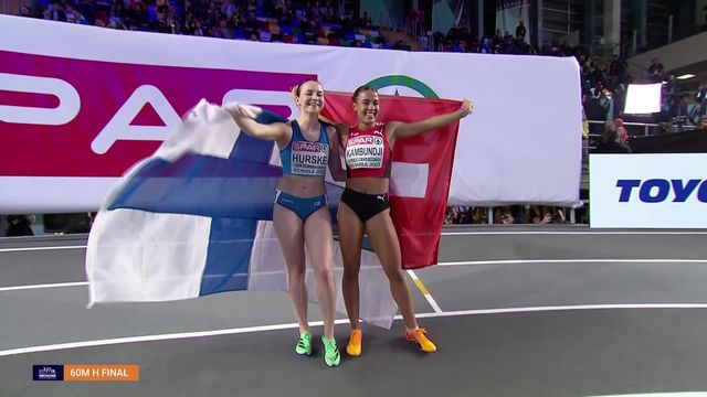 Istanbul (TUR), 60 m haies dames, finale: Ditaji Kambundji (SUI) remporte la médaille de bronze ! [RTS]