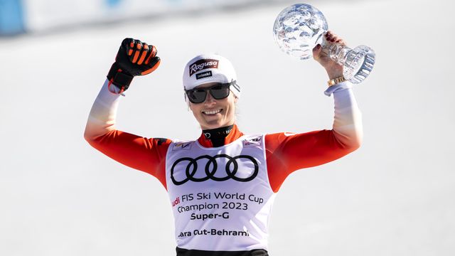 Lara Gut-Behrami remporte son 4e globe de cristal de super-G. [Jean-Christophe Bott - Keystone]