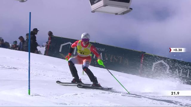 Soldeu (AND), slalom messieurs, 1re manche: Marc Rochat (SUI) [RTS]