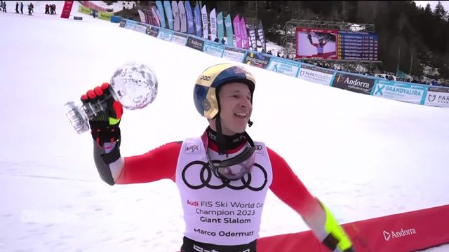 Ski alpin : Marco Odermatt s'impose lors du géant des finales de Coupe du monde de Soldeu et bat le record de points d'Hermann Maier [RTS]