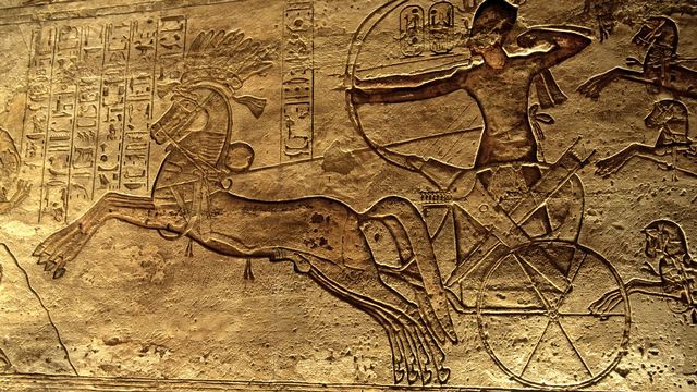 Le bas-relief de la bataille de Qadesh avec Ramsès II. [SEUX Paule / hemis.fr - AFP]