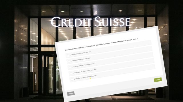 La chute de Credit Suisse: participez à notre sondage  [Keystone (montage RTSinfo)]