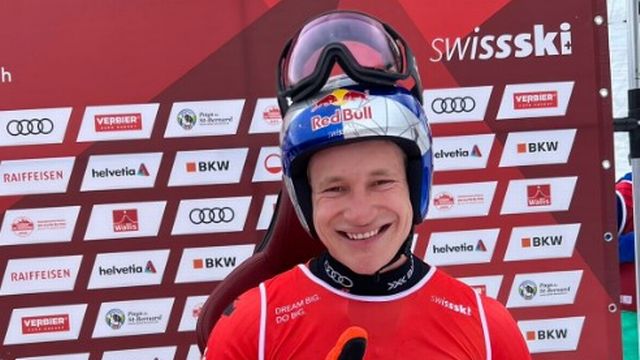Marco Odermatt est le nouveau champion suisse de géant (source: twitter). [Swiss Ski Team]