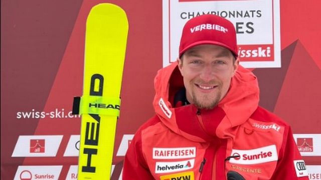 Justin Murisier est le nouveau champion suisse de descente (source: twitter). [Swiss Ski Team]