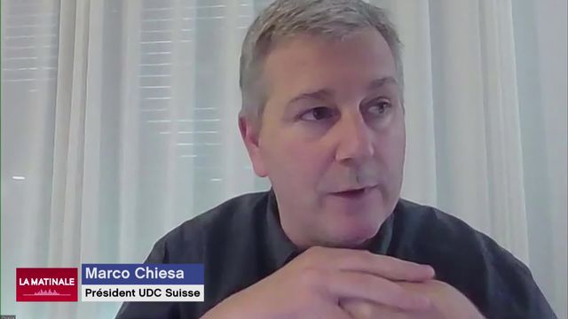 L'invité de La Matinale (vidéo) - Marco Chiesa, président de l’UDC Suisse et défavorable à la Loi climat [RTS]