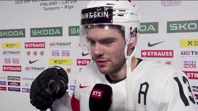 Riga (LET), Canada - Suisse (2-3): Nico Hischier à l'interview après la victoire face au Canada [RTS]