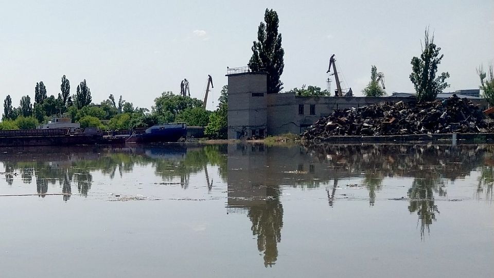 Une zone inondée de la région de Kherson. [Sergiy Dollar - afp]