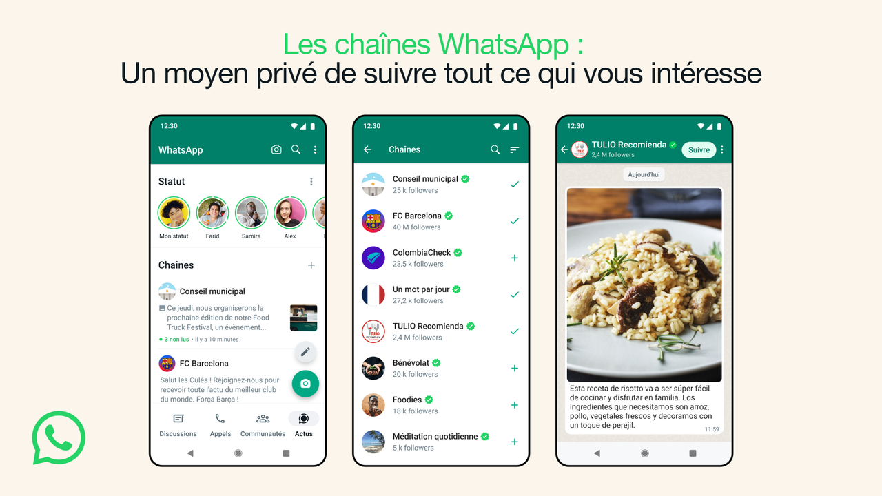 Los canales de WhatsApp te permitirán recibir noticias de personas y organizaciones. [WhatsApp]