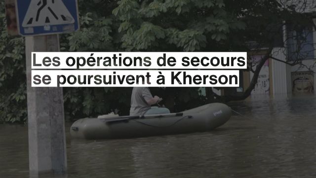 Les opérations de secours se poursuivent à Kherson [RTS]