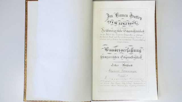 La Constitution fédérale de la Confédération suisse de 1848. [Bundesarchiv/EDI/Peter Klaunzer - Keystone-SDA]