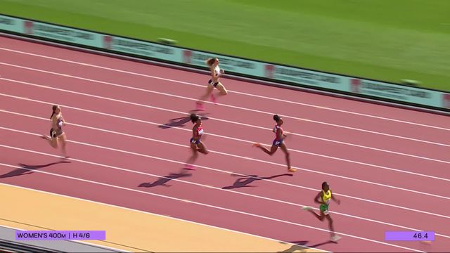 Budapest (HUN), 400m dames, qualification: Senn (SUI) termine 6e et est éliminée [RTS]
