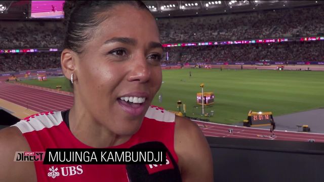 Budapest (HUN), 400m haies dames: Mujinga Kambundji (SUI) à l'interview [RTS]