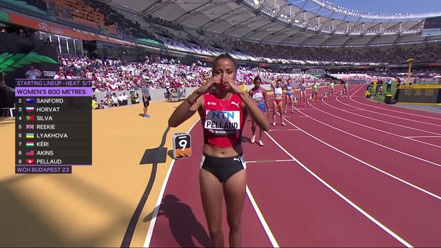 Budapest (HUN), 800m dames, séries: Rachel Pellaud (SUI) termine 5e de sa course et ne parvient pas à passer le cut [RTS]